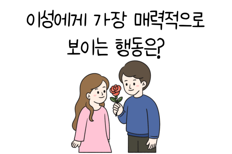 이성에게 가장 매력적으로 보이는 행동은?