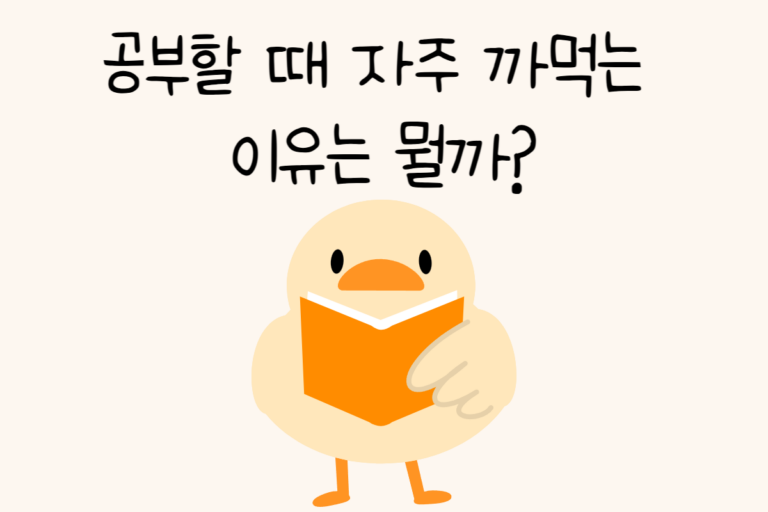 공부할 때 자주 까먹는 이유는 뭘까?