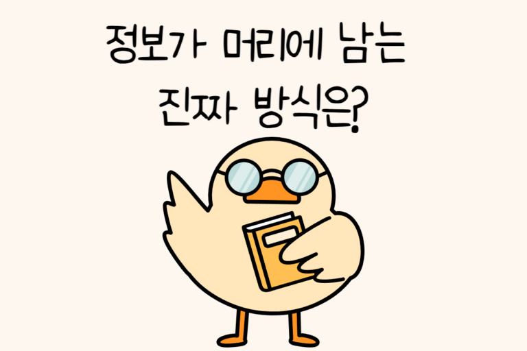 정보가 머리에 남는 진짜 방식은?