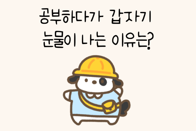 공부하다가 갑자기 눈물이 나는 이유는?