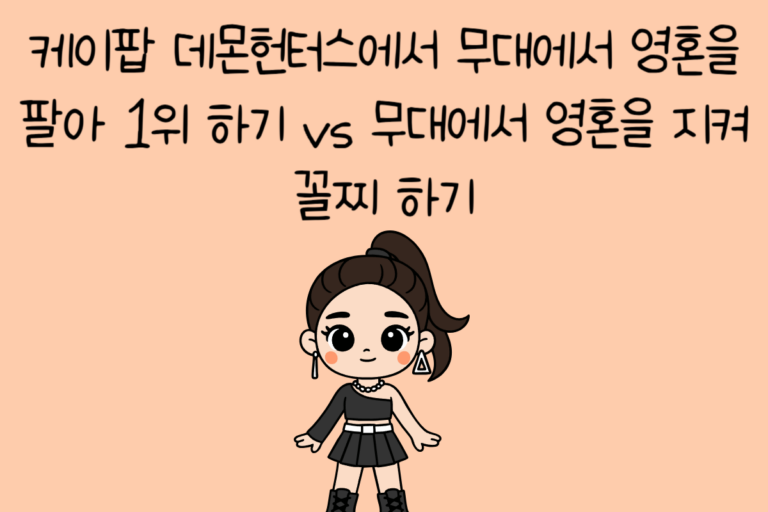 케이팝 데몬헌터스에서 무대에서 영혼을 팔아 1위 하기 vs 무대에서 영혼을 지켜 꼴찌 하기