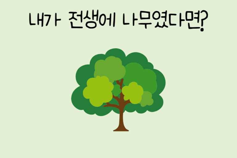 내가 전생에 나무였다면?